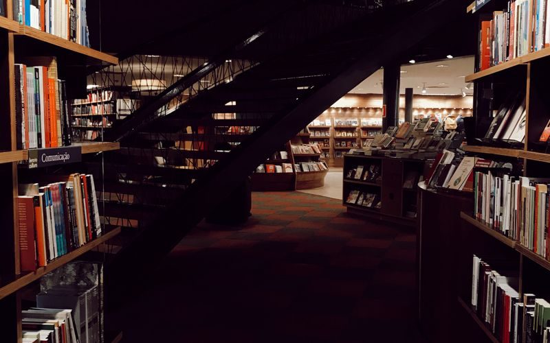 Bookshop interior with shelves of books