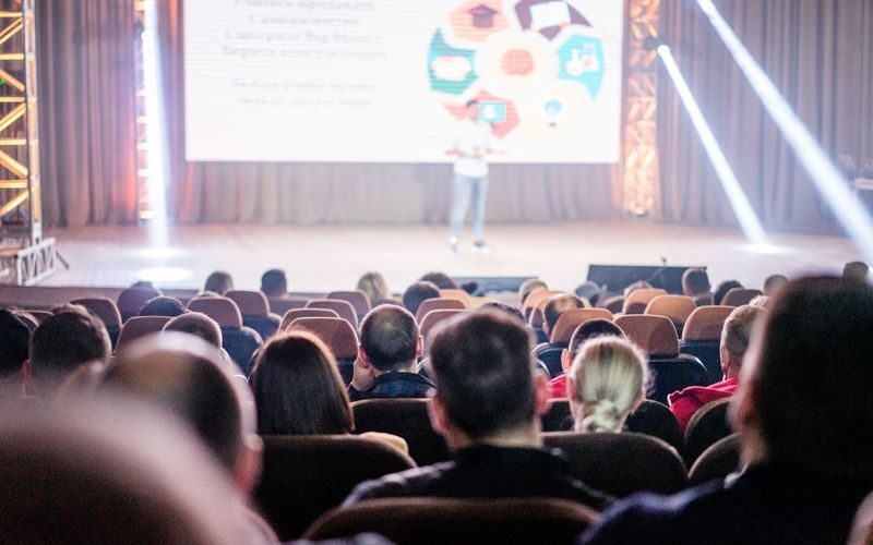Vendra events management software — venue with stage and seating setup