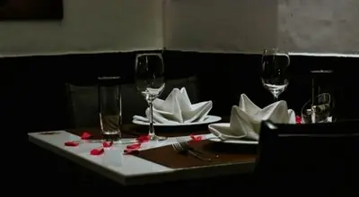 Restaurant dining room with tables
